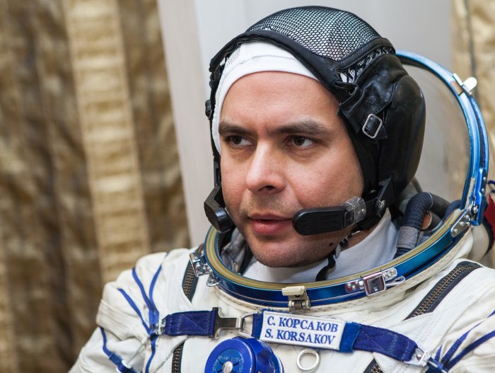 Олег Артемьев, Сергей Корсаков, Денис Матвеев космонавты