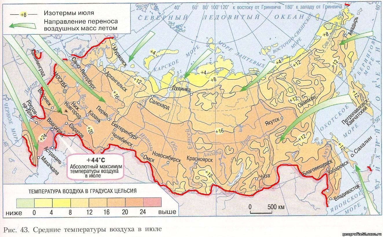 Карта распределения осадков