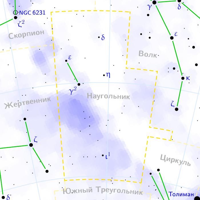 Созвездие наугольник схема