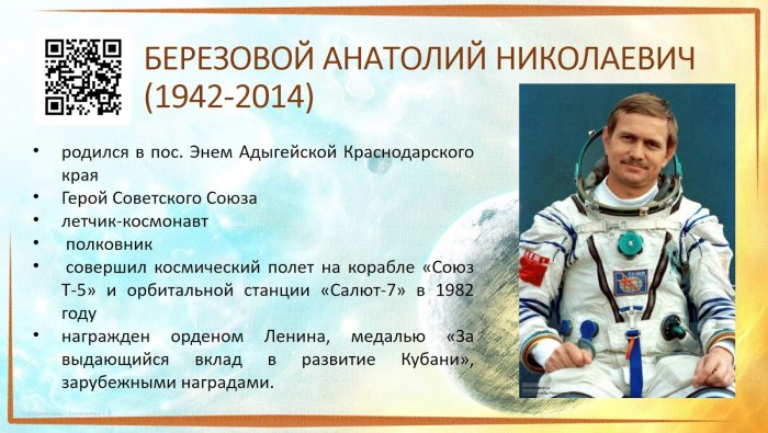 Космонавт Березовский Анатолий