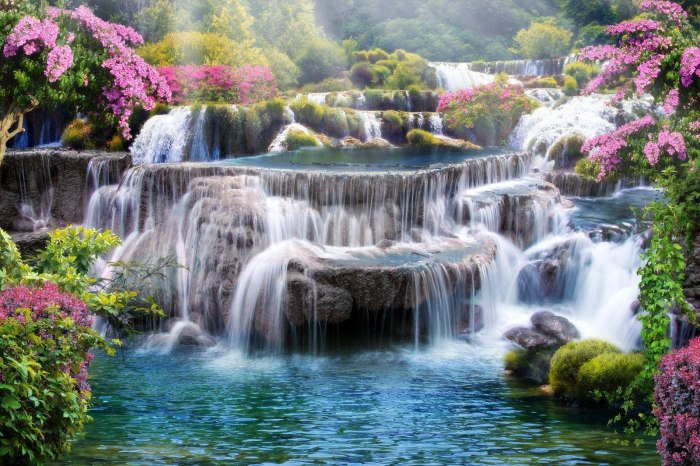 Красивые пейзажи с водопадами