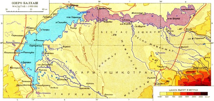 Карта озер Ширинского района Хакасии