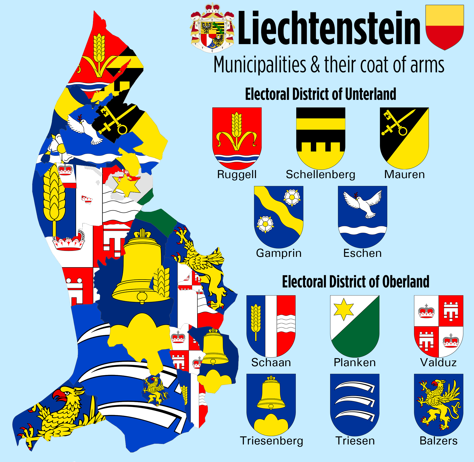 Лихтенштейн страна где находится столица. Flag Map of Лихтенштейн. Лихтенштейн флаг и герб. Административное деление Лихтенштейна. Лихтенштейн политическая карта.