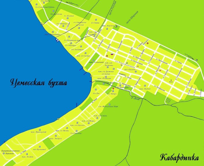 Геленджик Кабардинка карта с улицами