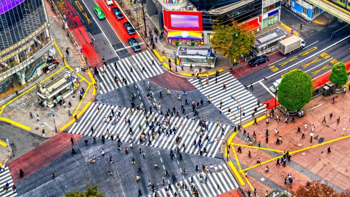 Shibuya Crossing is a popular Scramble