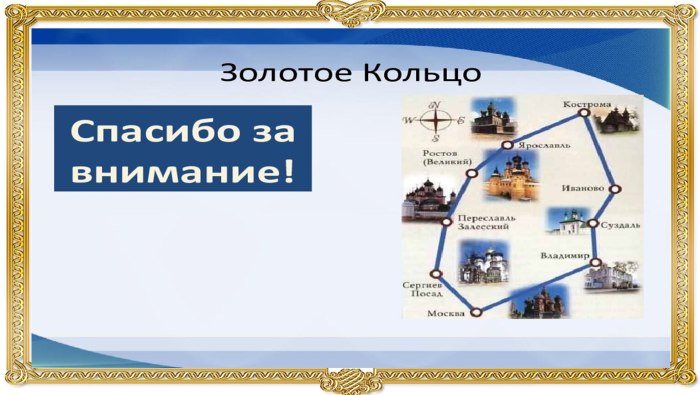 Туристический маршрут золотое кольцо России города