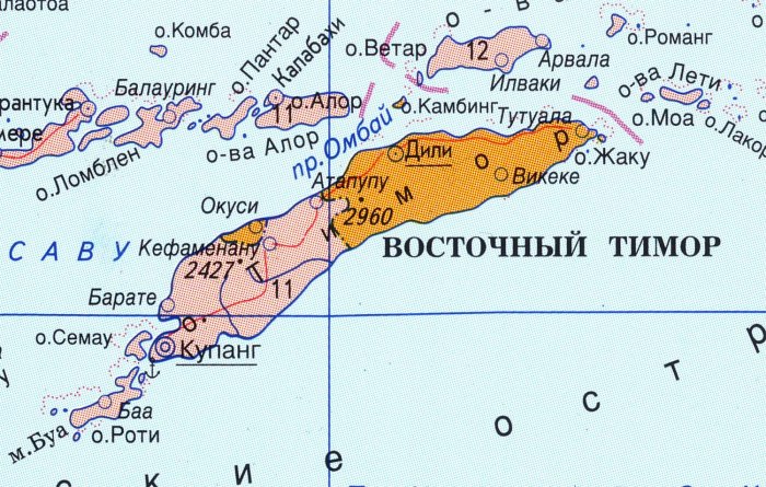 Восточный Тимор на политической карте