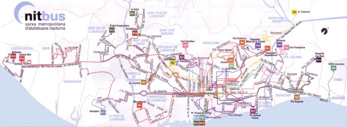 Barcelona Map with Metro Station