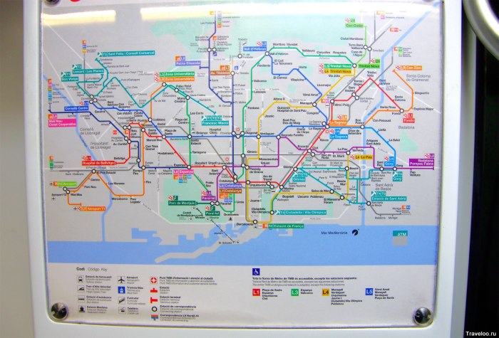Карта метро Барселоны