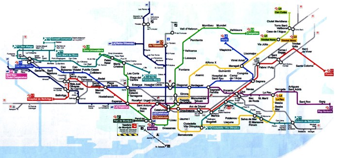 Метро Барселоны схема 2022