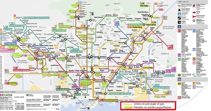 Схема метро Барселоны 2021