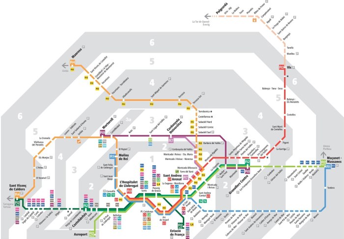 Карта метро Барселоны 2021