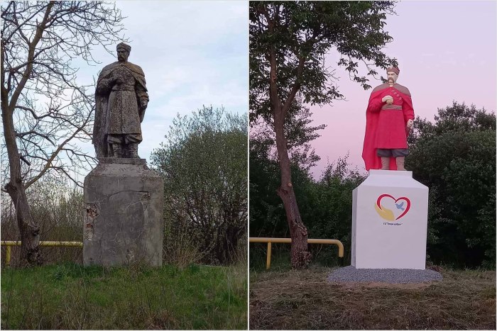 Старые статуи разукрашенные