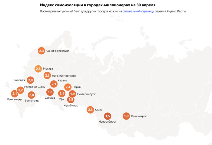 Карта городов МИЛЛИОННИКОВ России 2021
