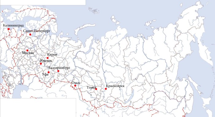 Карта плотности населения России 2021