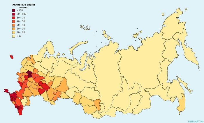 Границы центральной России на контурной карте