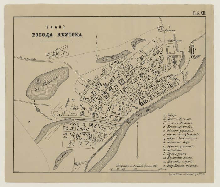 Старая карта Якутска