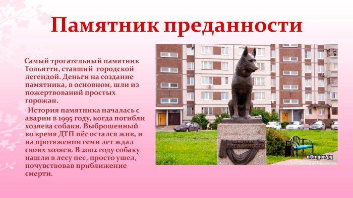 Памятник собаке в Тольятти