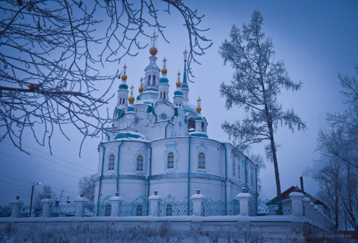 Церковь зимой в Енисейске