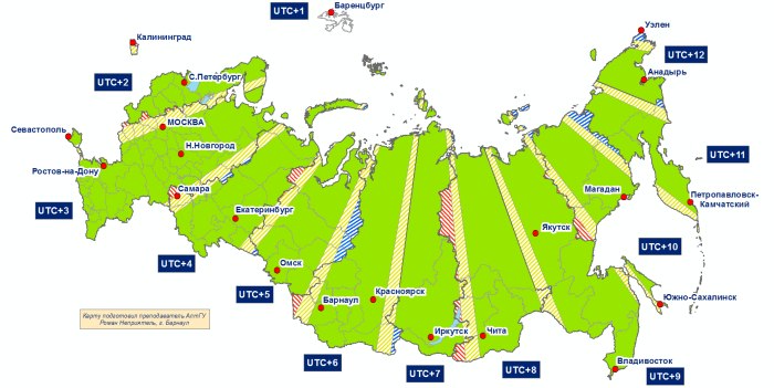Часовые пояса России Санкт-Петербург