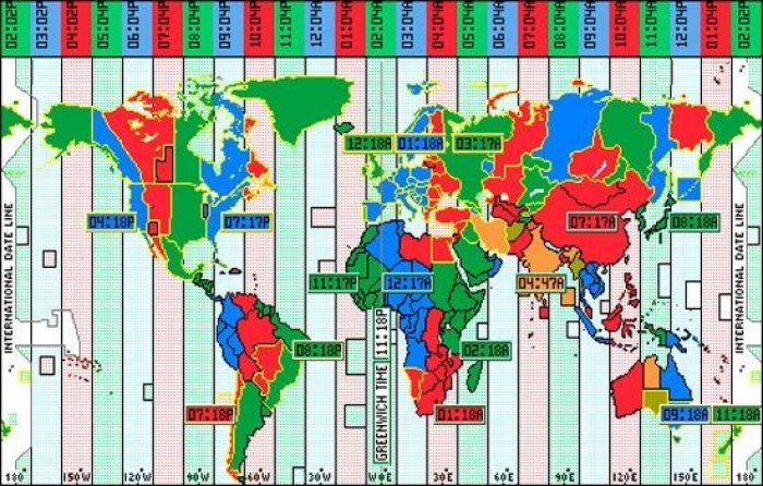 Часовые пояса мира разница с Москвой таблица